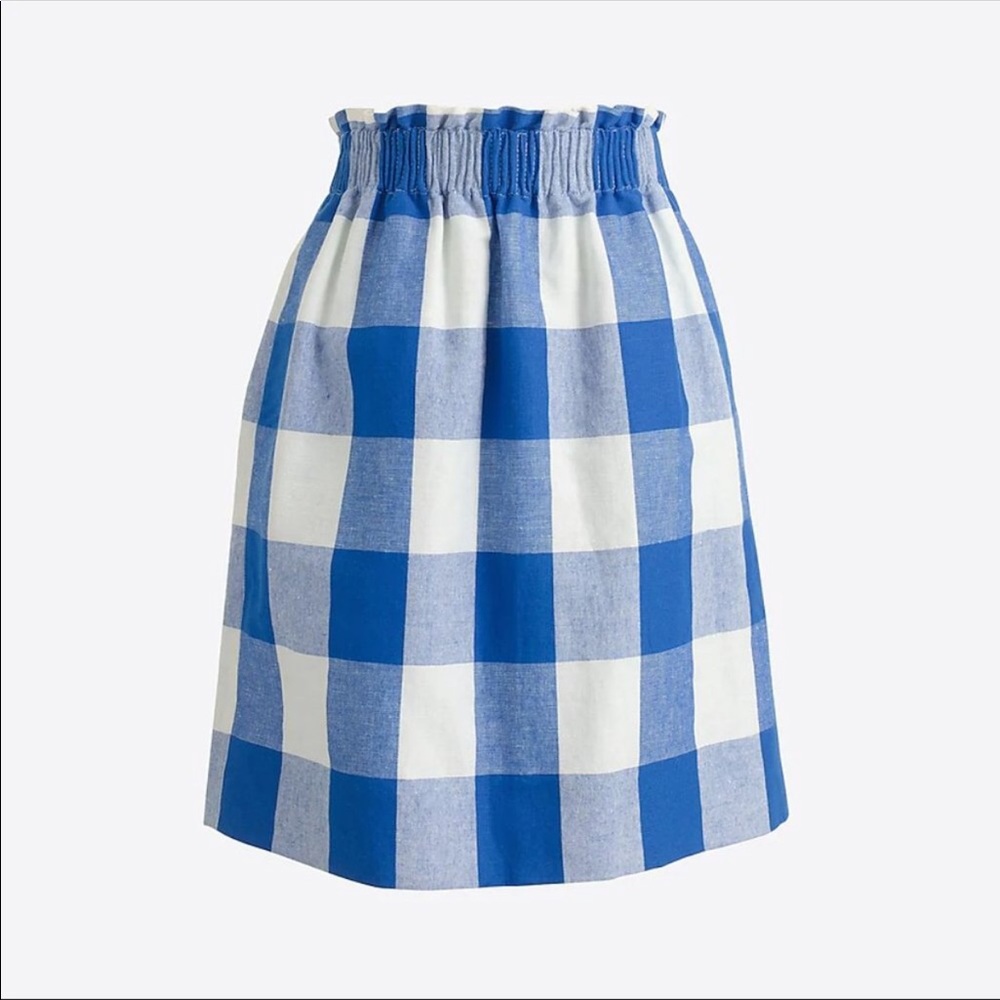 Blue & White Check J.Crew Sidewalk Skirt